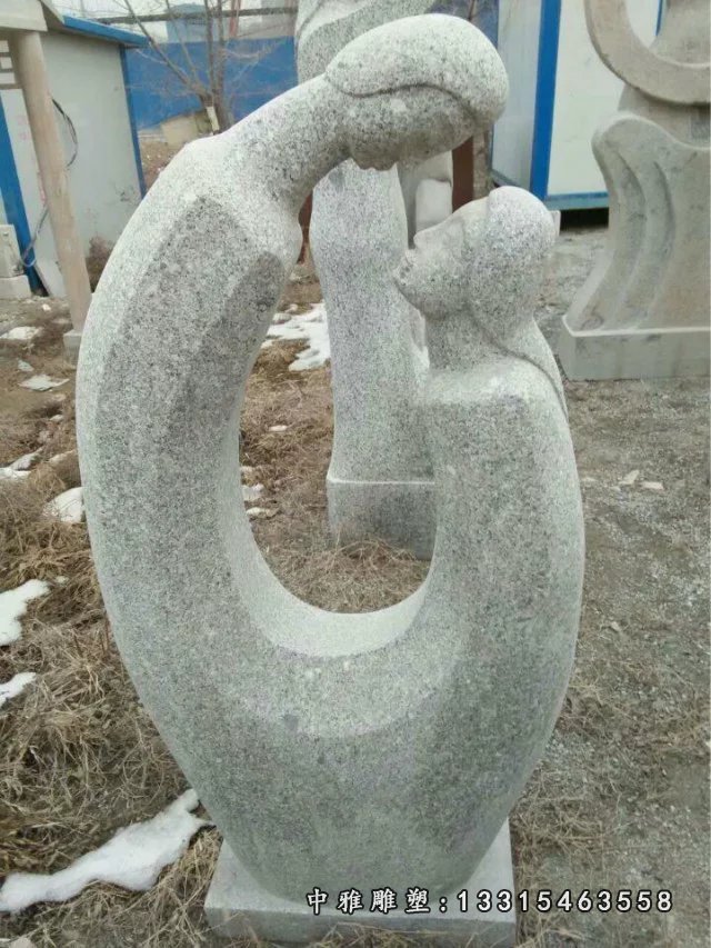 抽象人物石雕,公园景观雕塑