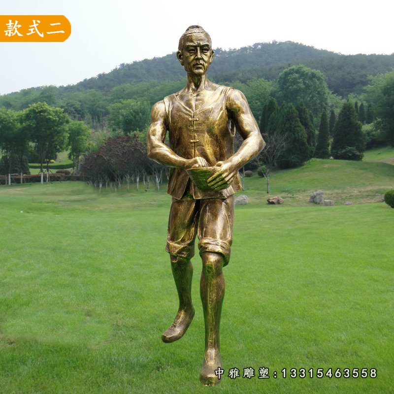 铸铜田园播种人物雕塑