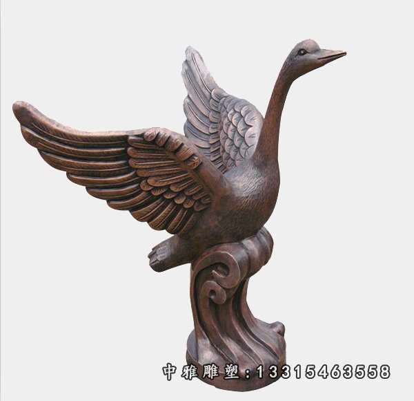 锻铜天鹅雕塑,铜雕飞鹅雕塑 (1)