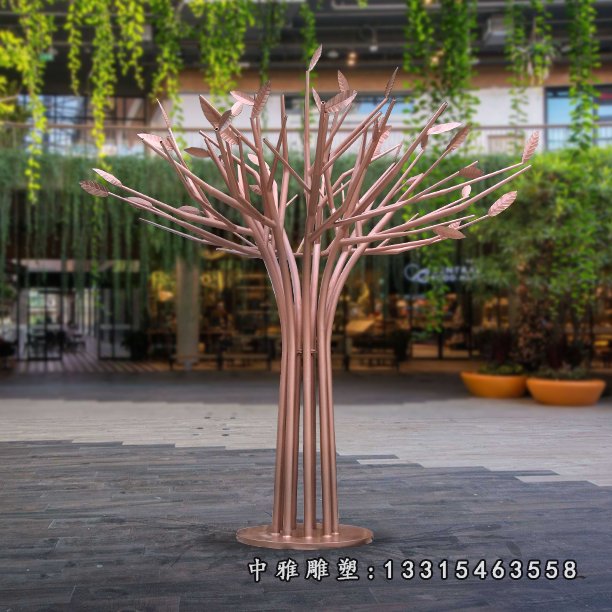 不锈钢城市植物景观雕塑 (1)