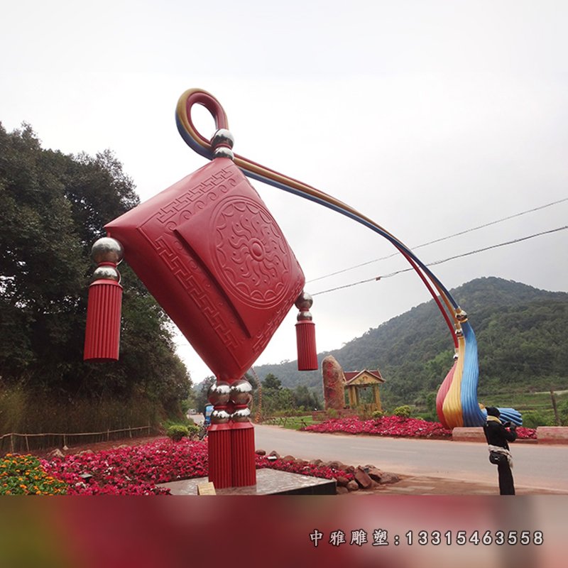 不锈钢抽象拱门雕塑,不锈钢中国结拱门雕塑 (2)