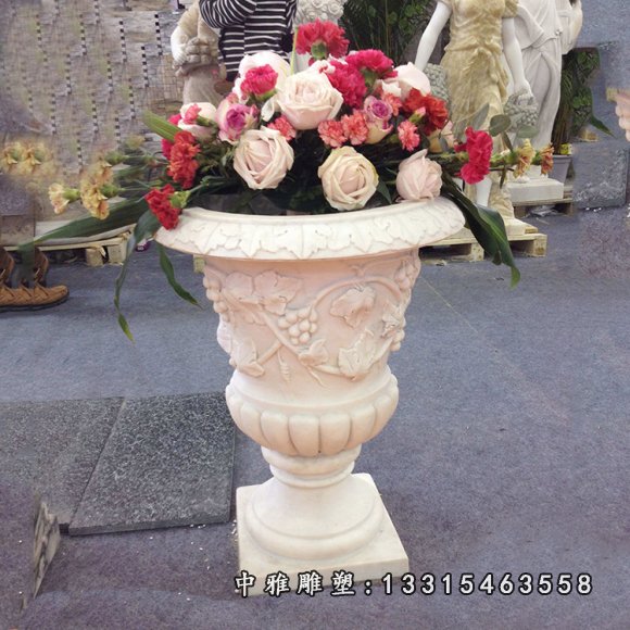 公园花盆石雕