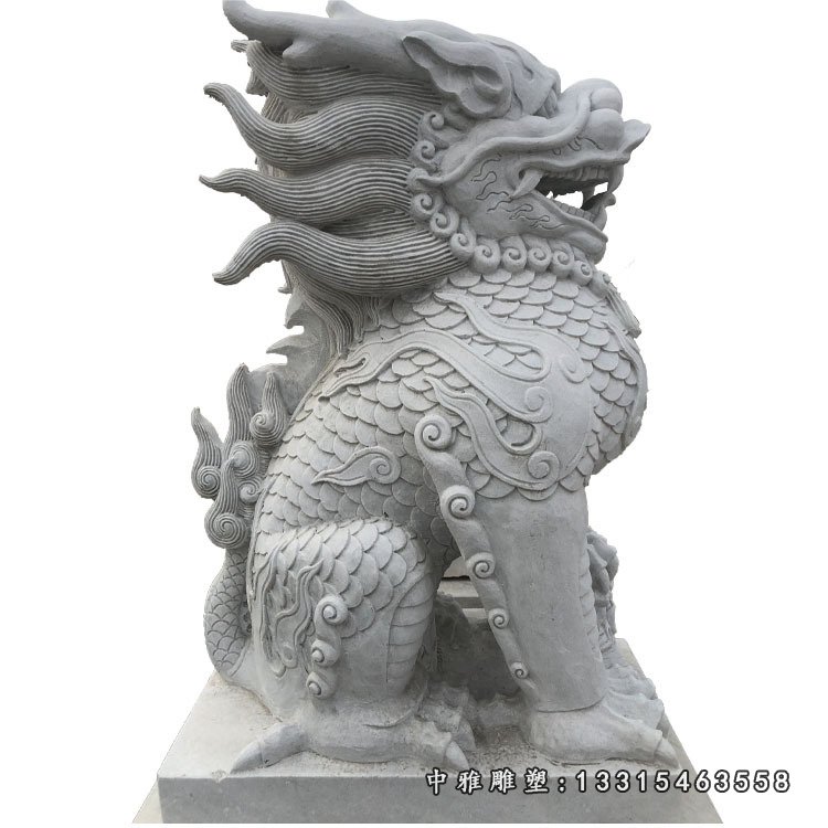 厂家直销酒店广场商场汉白玉石麒麟一对 雕刻石麒麟 可来电定制30788