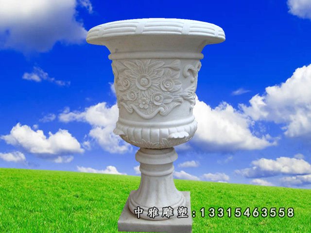 石雕花盆,石头花盆雕塑 (2)