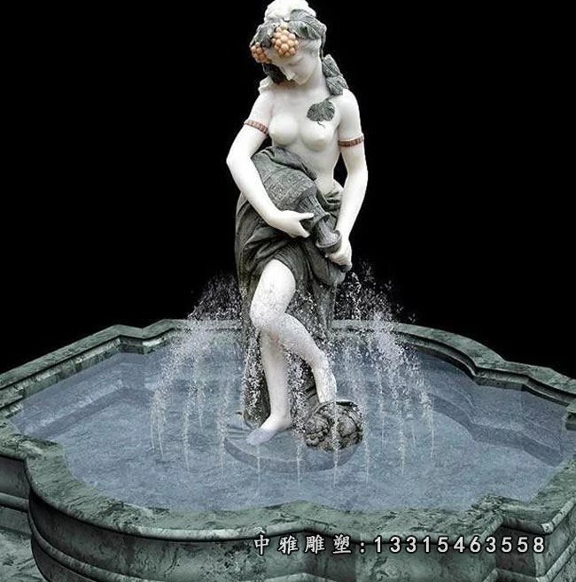 石雕喷泉,西方人物石雕喷泉