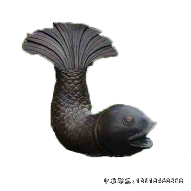 铜雕小区鲤鱼喷泉雕塑摆件 (1)