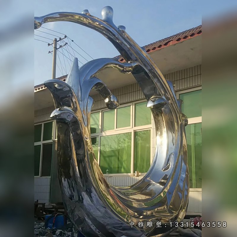 不锈钢抽象雕塑  公园景观雕塑 (3)