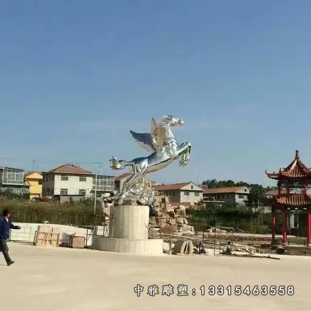 不锈钢城市飞马标志雕塑