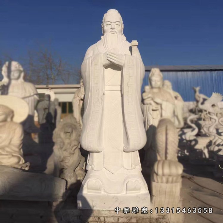 汉白玉苏轼石雕 校园古代人物石雕 (1)