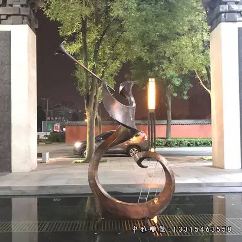 抽象人物吹唢呐铜雕