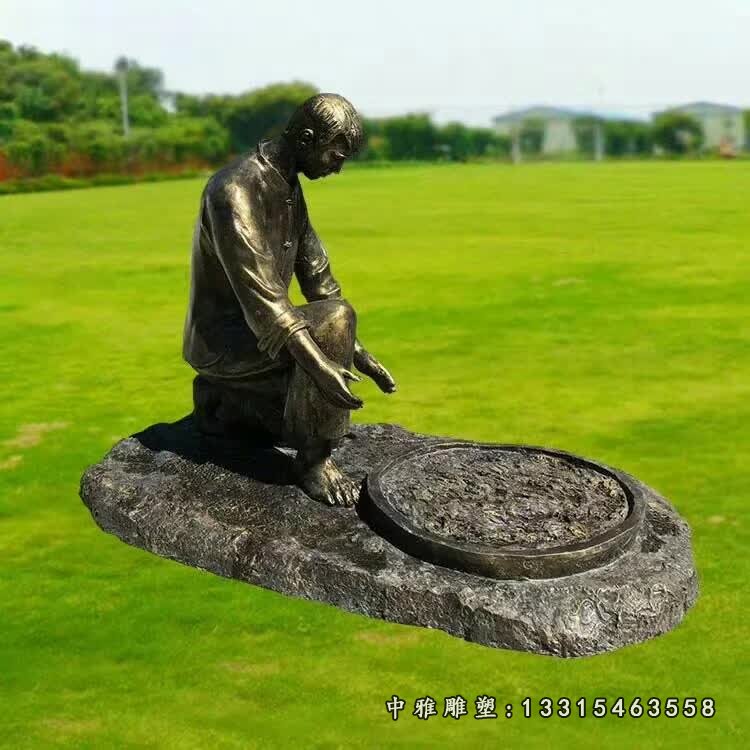 茶文化人物铜雕 (1)