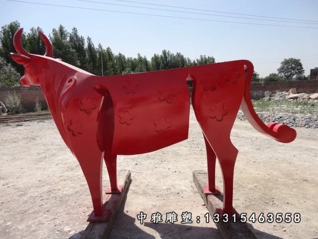不锈钢牛雕塑,广场不锈钢雕塑 (3)