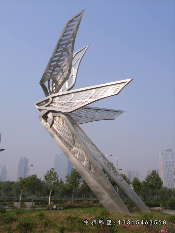 不锈钢抽象飞翔蜻蜓 广场景观雕塑