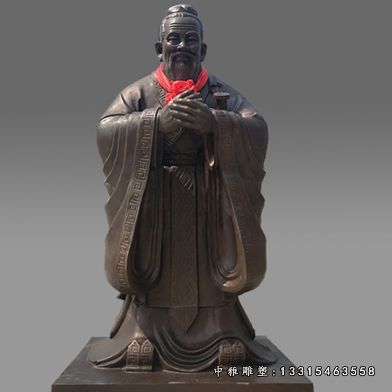校园铜雕孔子大型铸铜孔子行礼教