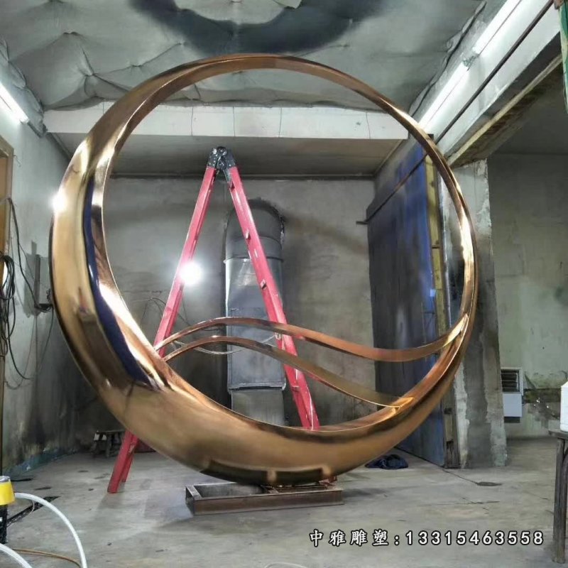 不锈钢金属圆环雕塑