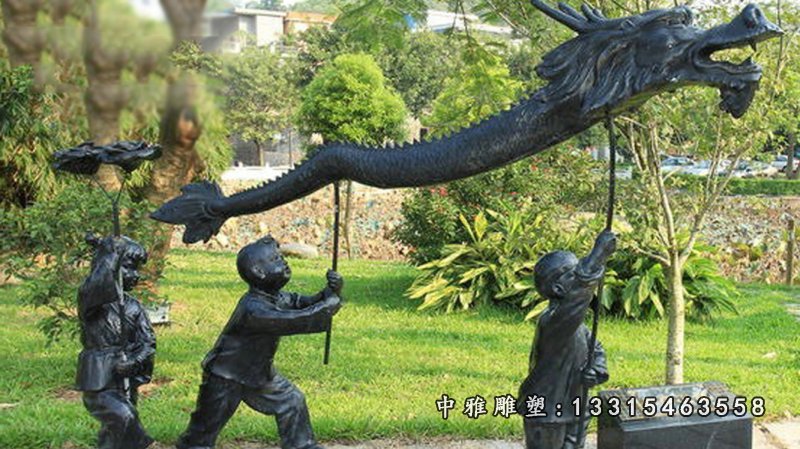 公园儿童嬉戏铜雕(4)