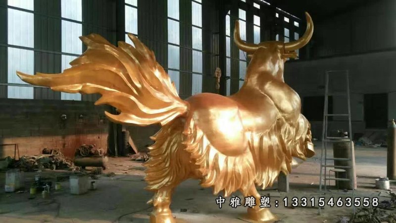 不锈钢钛金耗牛雕塑 (3)