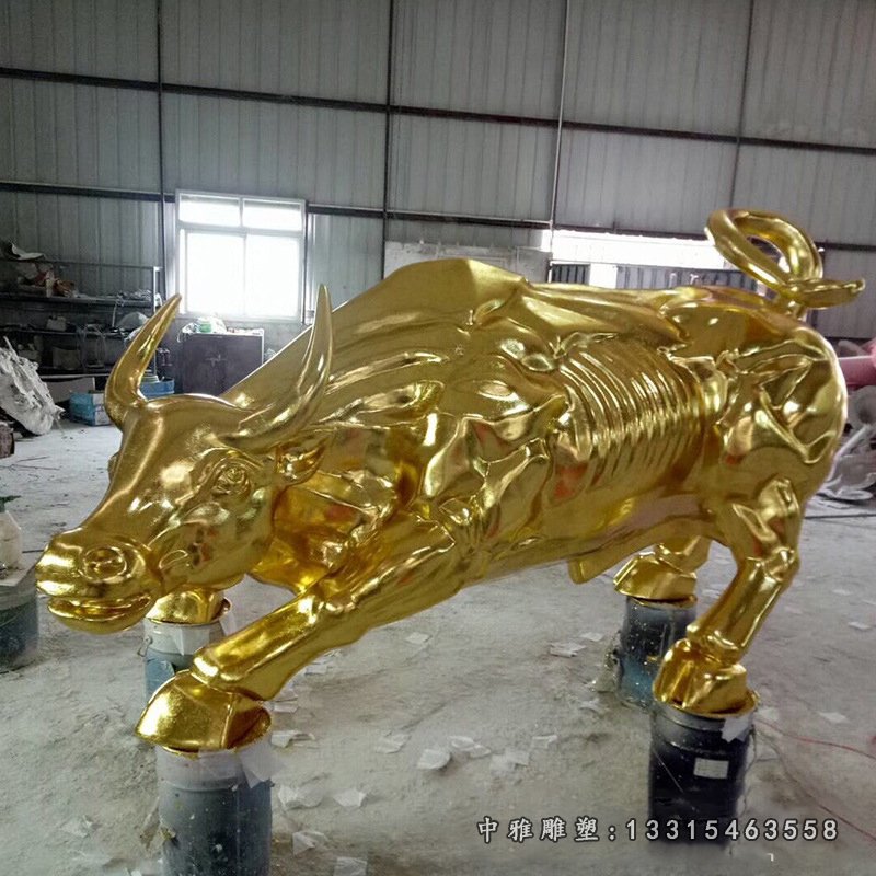 不锈钢钛金华尔街牛雕塑 (4)