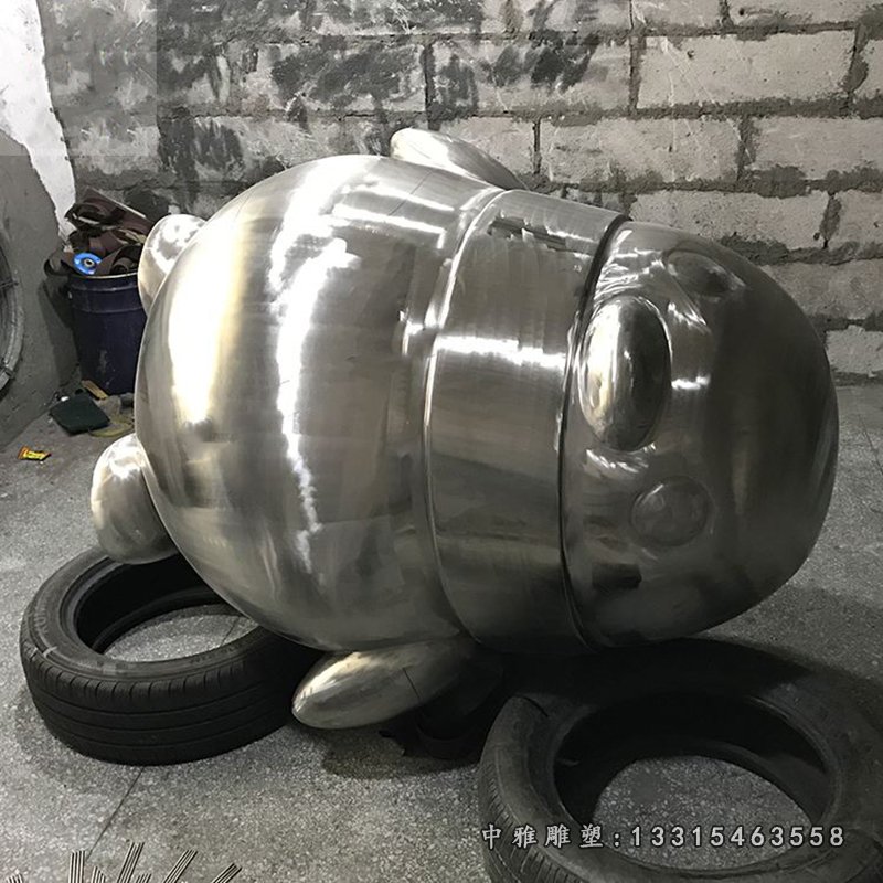 不锈钢企鹅雕塑 (4)