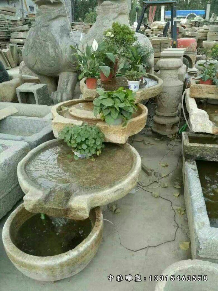大理石荷花流水池摆件(2)