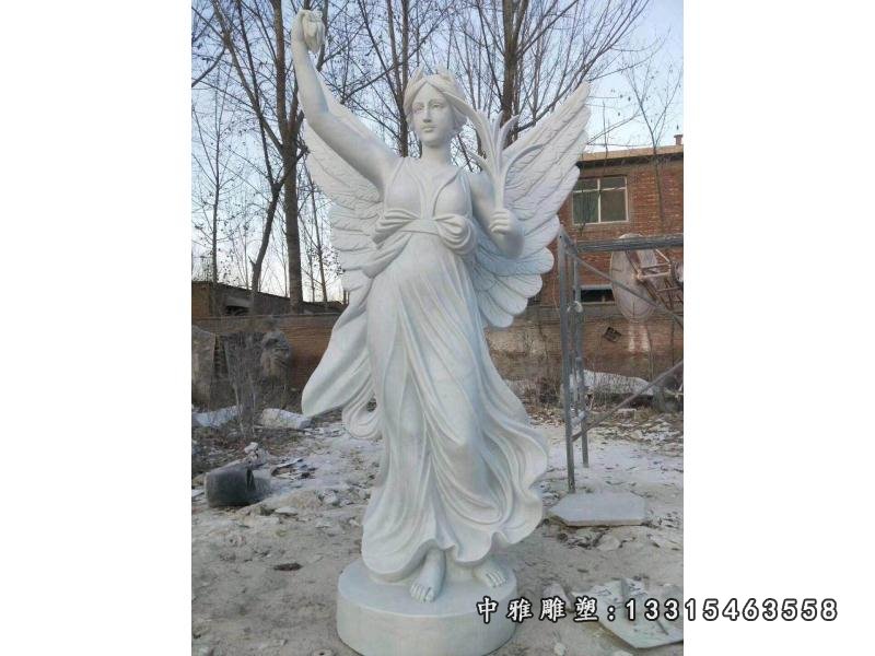 西方人物石雕 翅膀美女雕塑