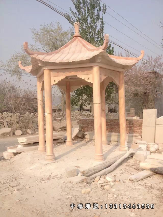石雕凉亭,晚霞红凉亭 (2)
