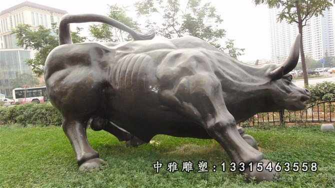 华尔街铜雕牛,铜牛动物雕塑