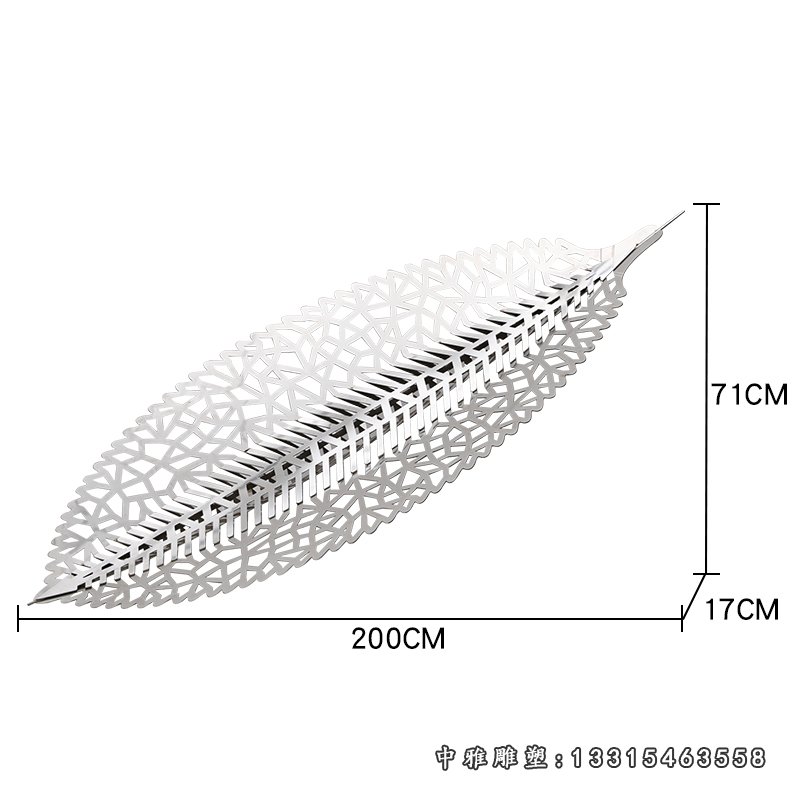 不锈钢镂空一叶扁舟雕塑 (2)