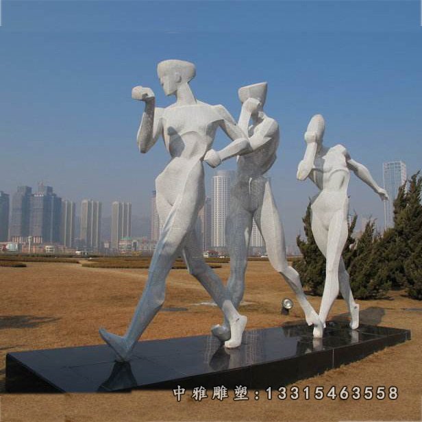 竞走不锈钢抽象人物雕塑