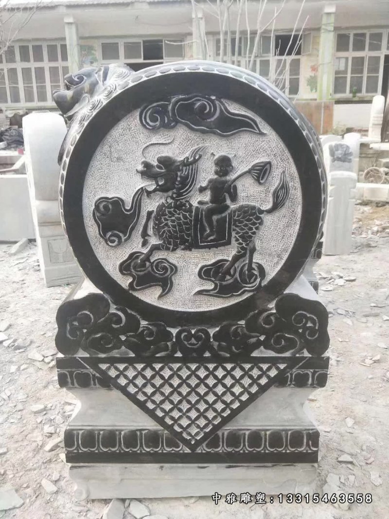 庭院景观狮子门墩