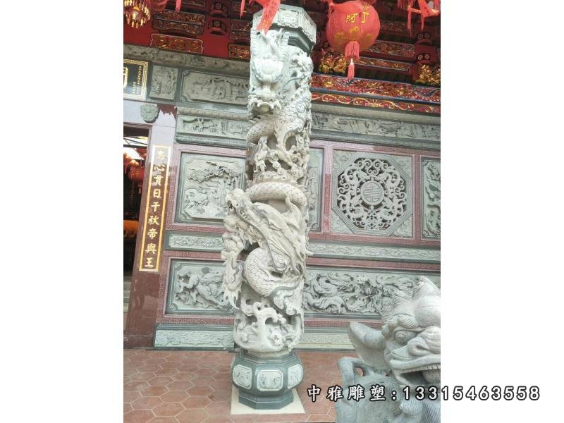 大理石龙浮雕石柱 石雕广场雕塑