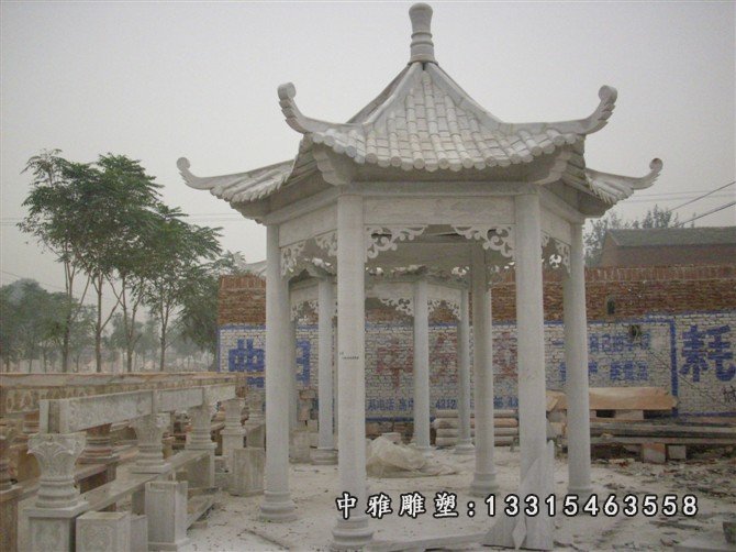 石凉亭,汉白玉单层石凉亭