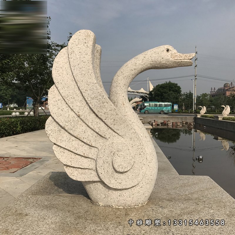抽象天鹅雕塑,天鹅喷泉石雕