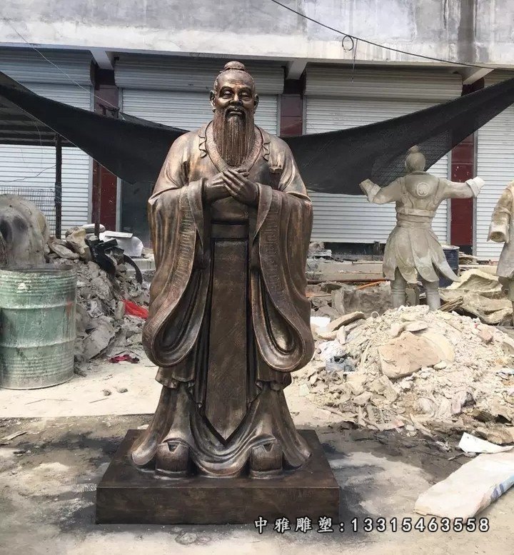 孔子行教像铜雕，校园孔子先师铜雕 (4)