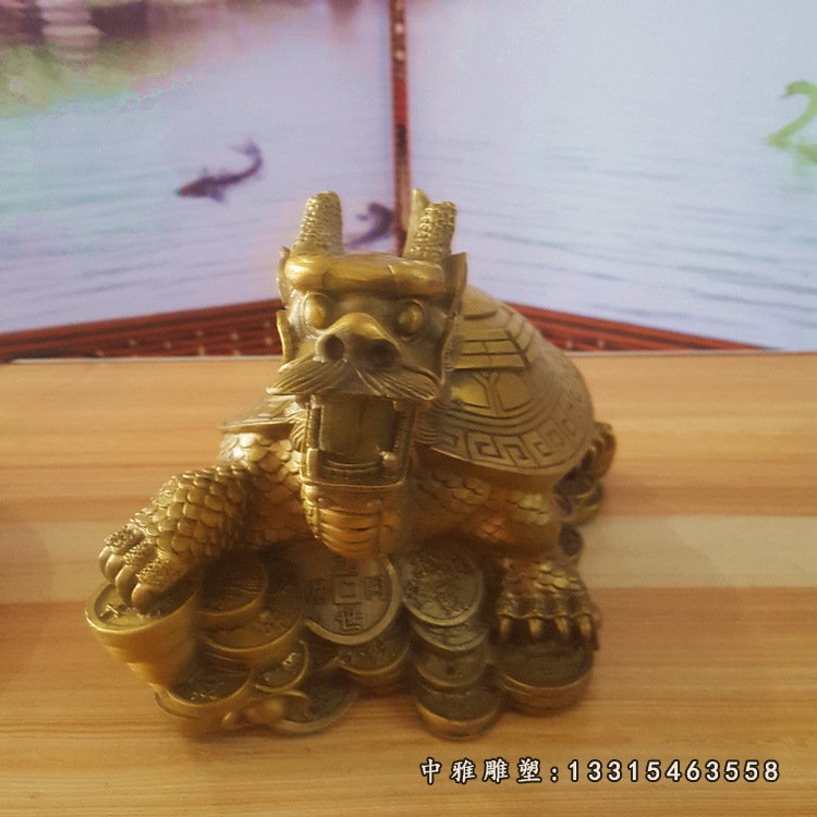 纯铜龙龟摆件纯铜金钱龟纯铜母子龙头龟铜器铜龟八卦龙铜家居摆件53013