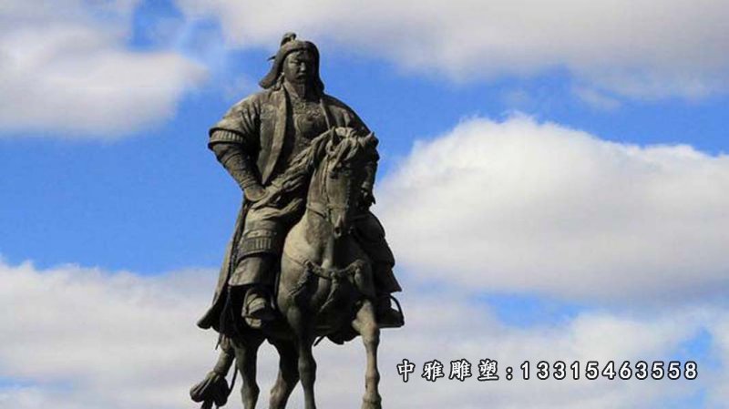 历史人物成吉思汗铜雕(1)