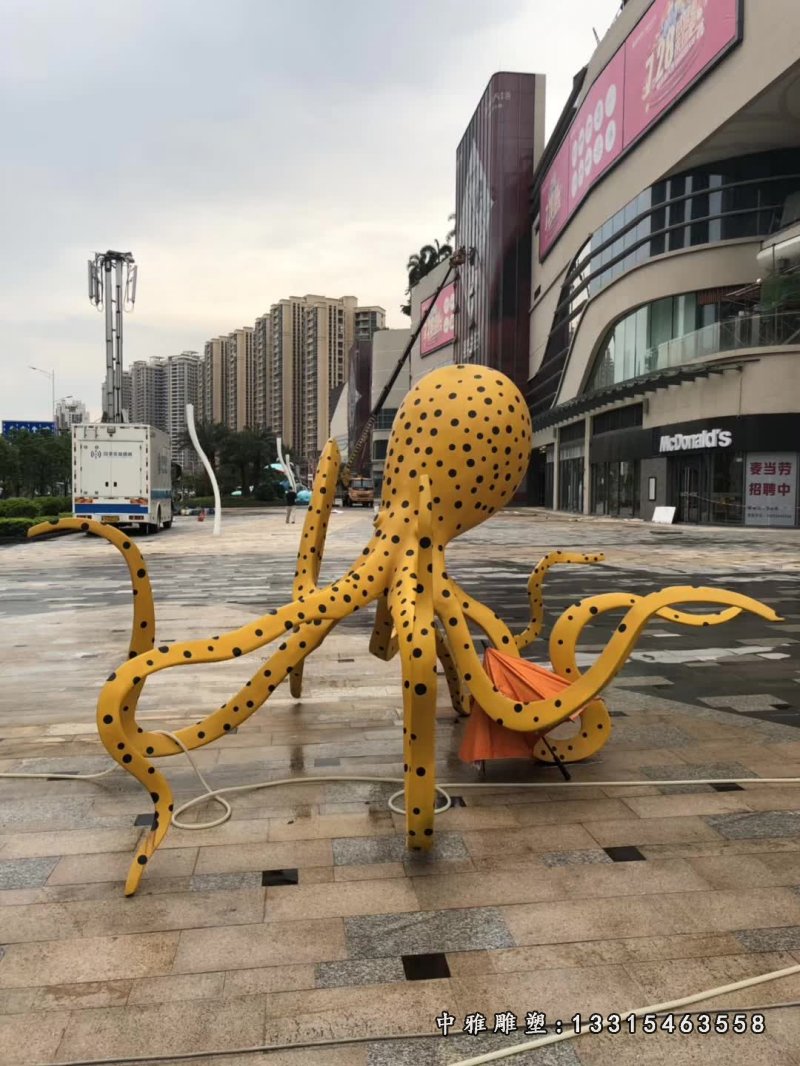 不锈钢城市景观章鱼雕塑