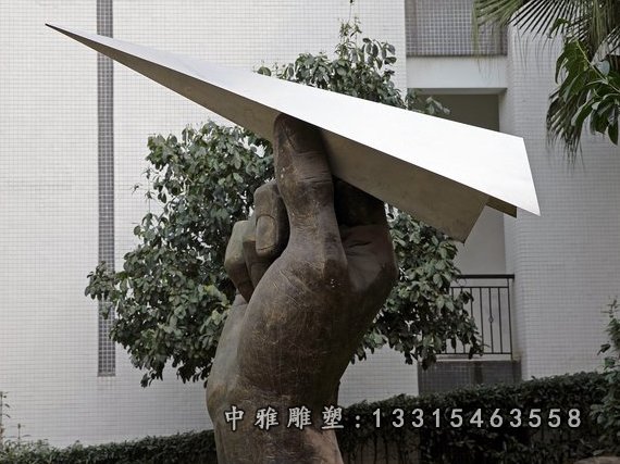 不锈钢纸飞机雕塑,景观雕塑