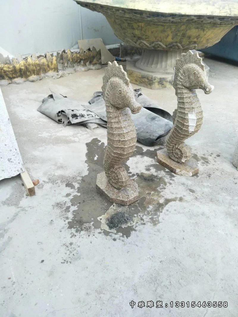 大理石海狮景观喷泉 (1)