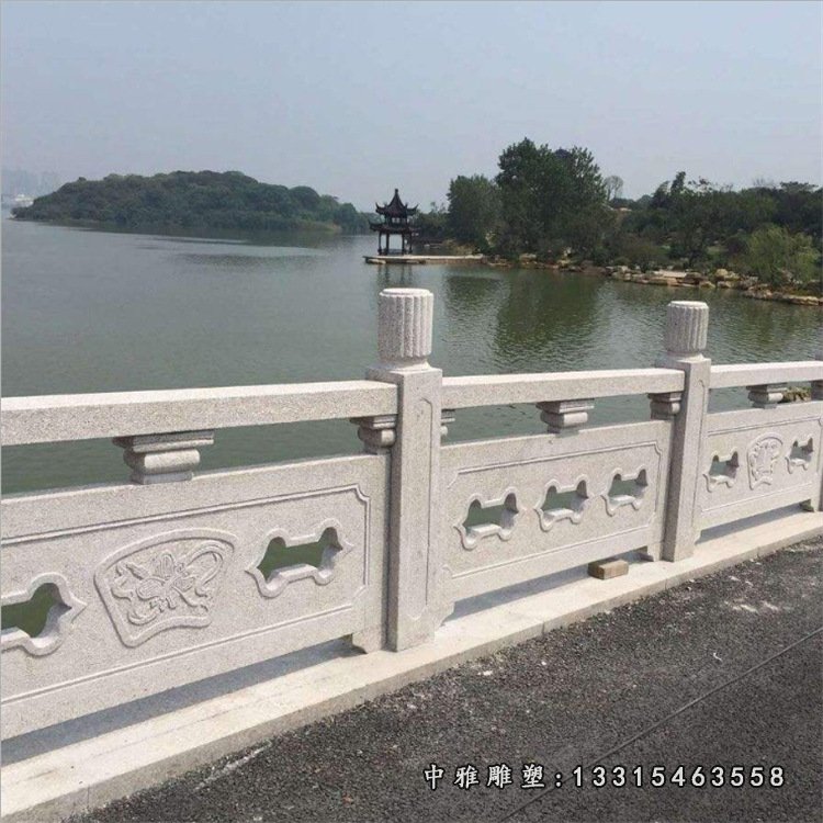 石雕芝麻白栏板河道马路护栏别墅阳台柱27990