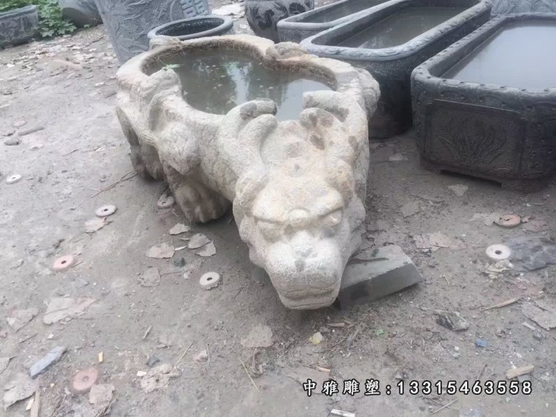 大理石公园景观龙身鱼缸 (1)
