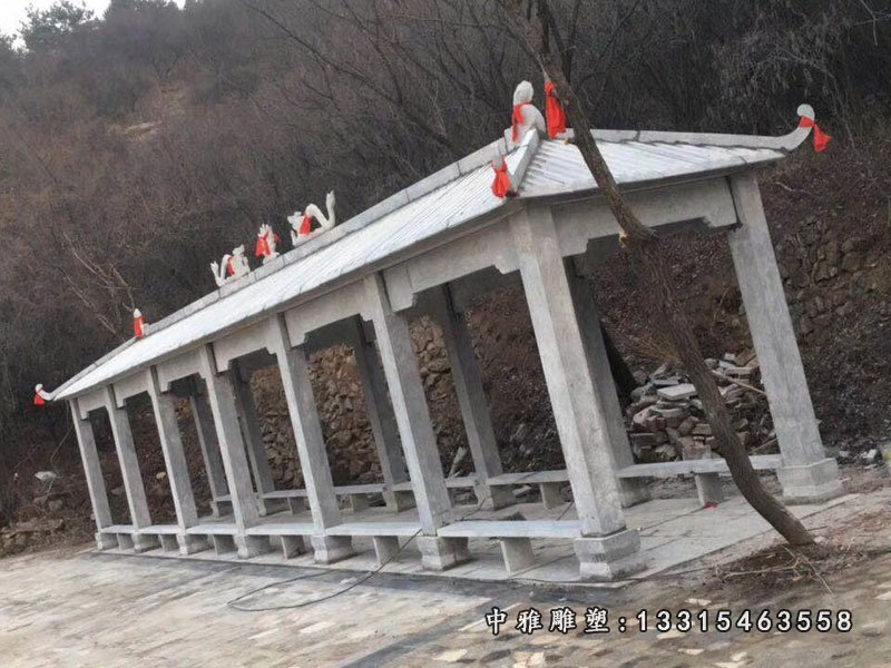 园林休息长廊石雕