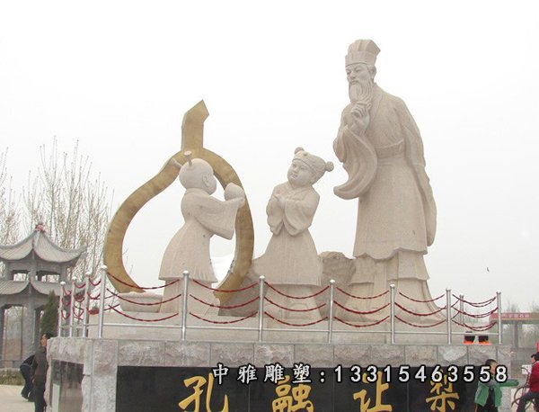 孔融让梨石雕,古代人物石雕