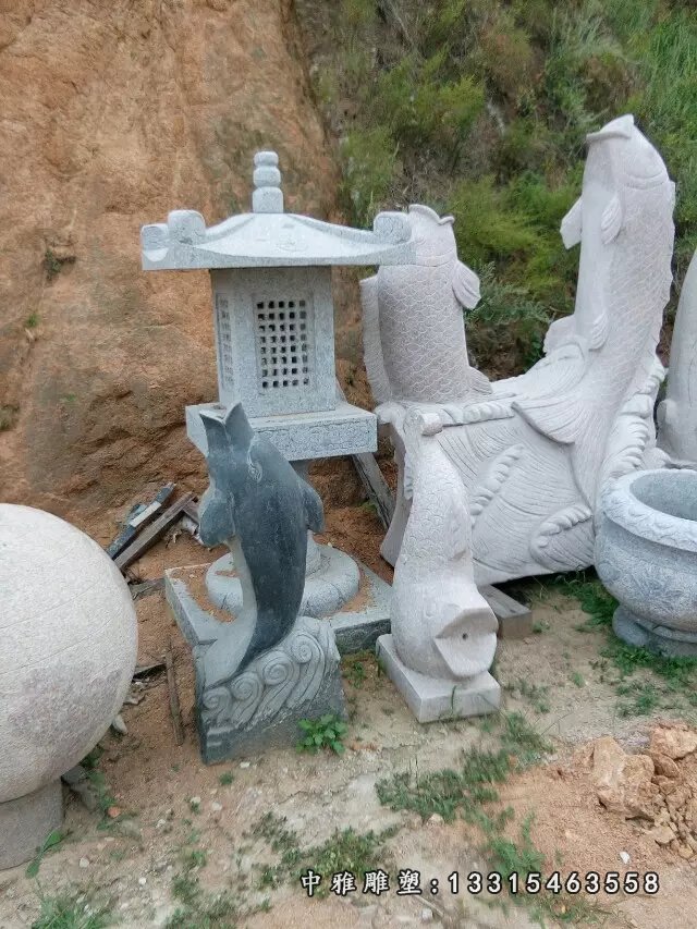 石雕鱼,喷泉鱼石雕 (3)
