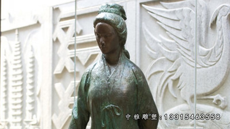 李清照人物铜雕