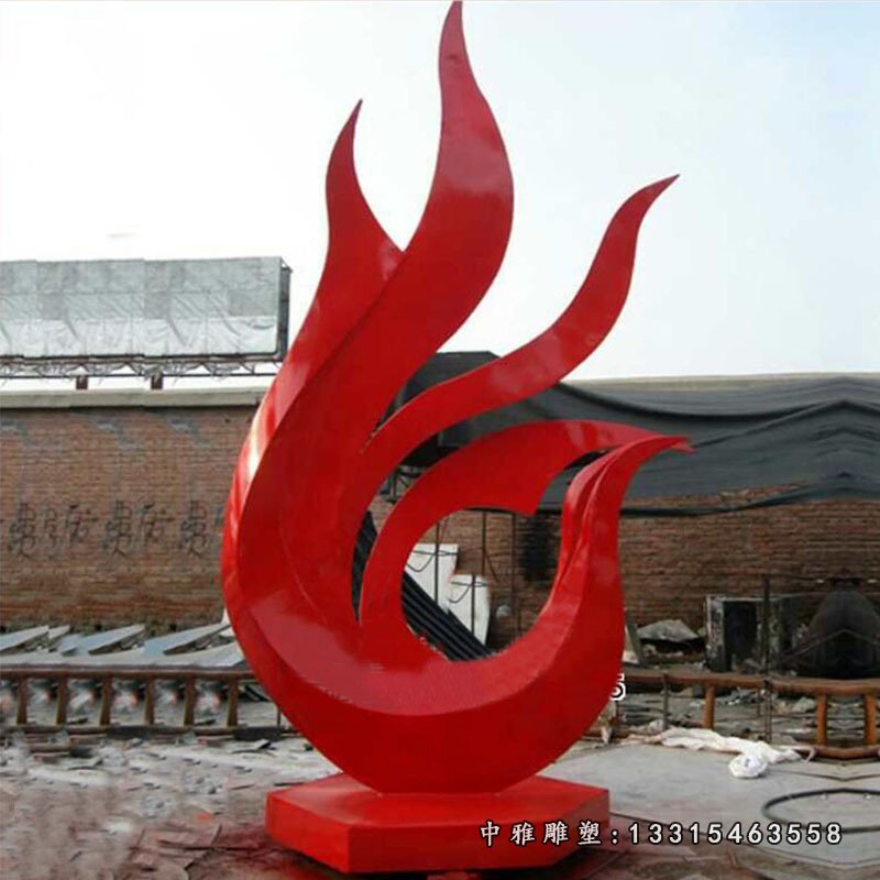 大型不锈钢玻璃钢红色主题艺术抽象凤凰雕塑公园广场户外景观摆件72080