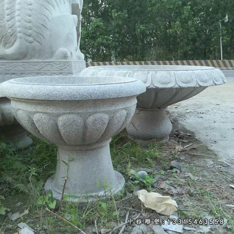 石雕花盆,广场花钵石雕 (5)