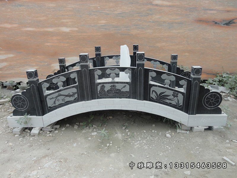 小桥石雕,青石拱桥雕塑
