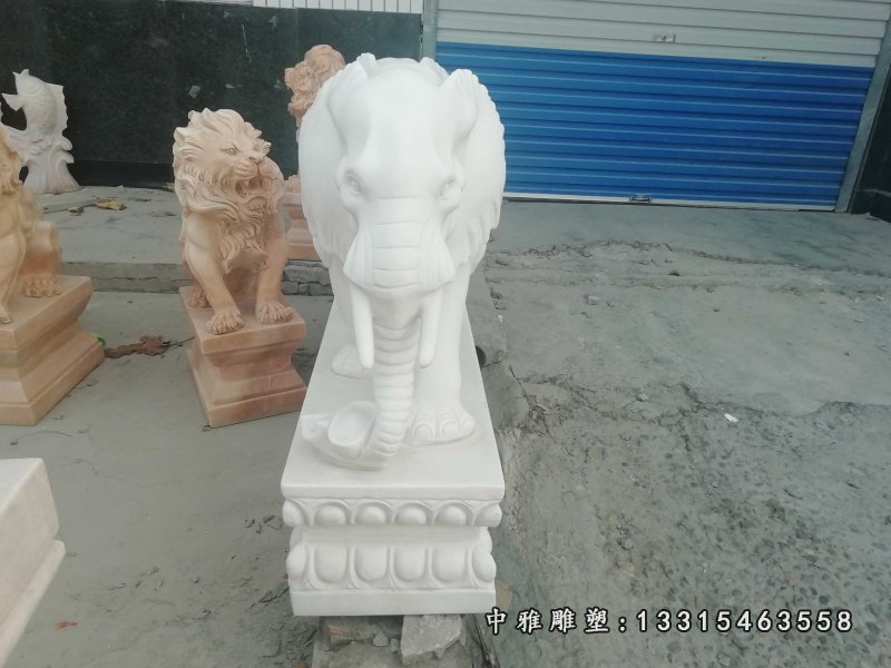 别墅门口大象镇宅石雕 (5)