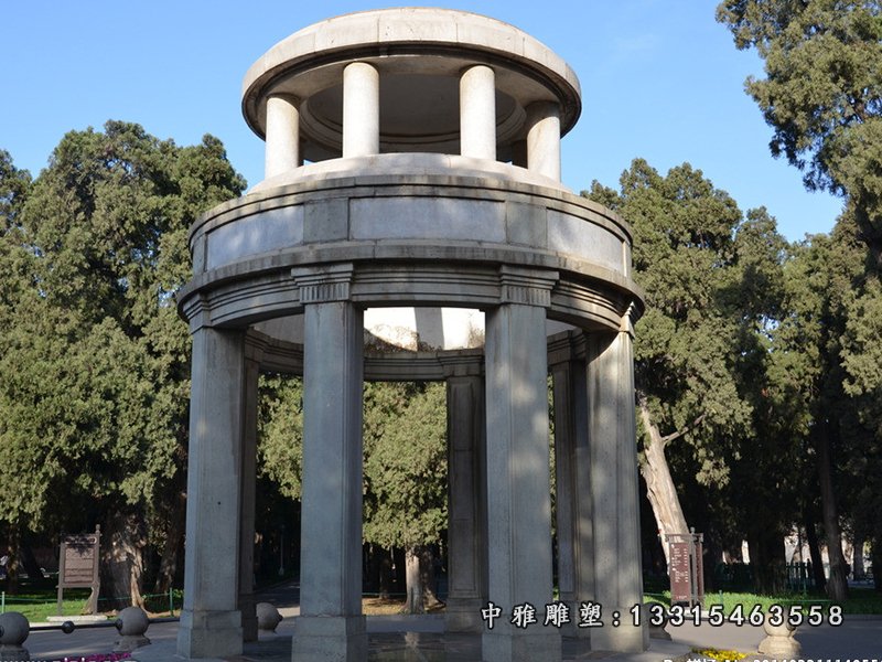 大理石园林双层圆顶凉亭